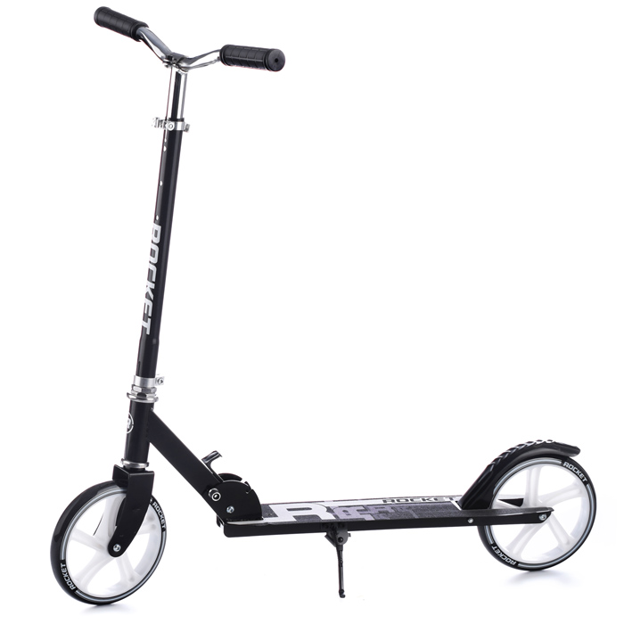 Фото к товару Самокат 2-х колесный ROCKET,колеса PU/ 200 мм,ABEC 7, черный Самокат 2-х колесный ROCKET,колеса PU/ 200 мм,ABEC 7, черный