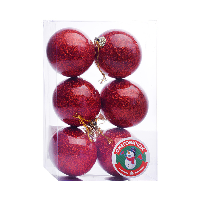 Набор елочных шаров S1798 (6см*6шт) красный