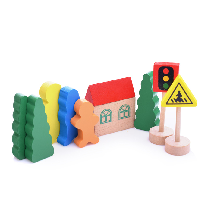 Трек с паровозом и фигурками D1069 в коробке