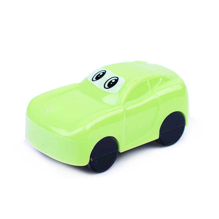 Точилка для карандашей "Машинка" 1 отверстие, с контейнером, пластмассовая в форме машинки,