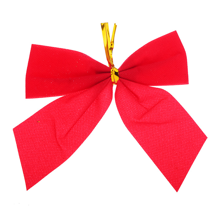 Новогоднее украшение S0911 "Бантики" красные (6шт.* 8см.)