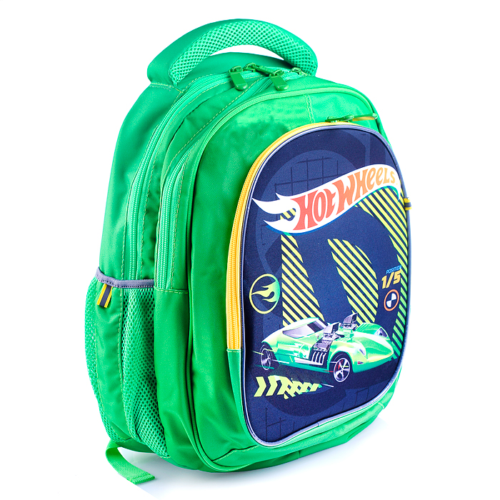 Рюкзак "Hot Wheels" облегченный с анатомической спинкой, 3 отделениями на молнии, на каждой мо
