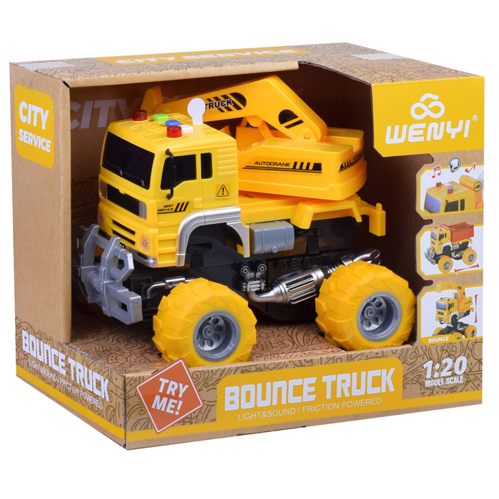Машина WY513C "Строительная техника" с ковшом, 1:20 (свет, звук) на батарейках, в коробке