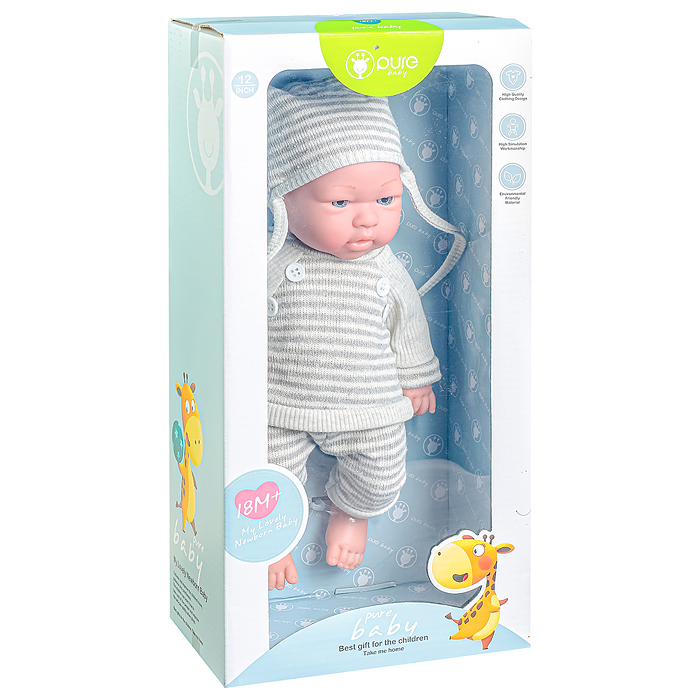 Пупс DF12-004B с аксессуарами, в коробке