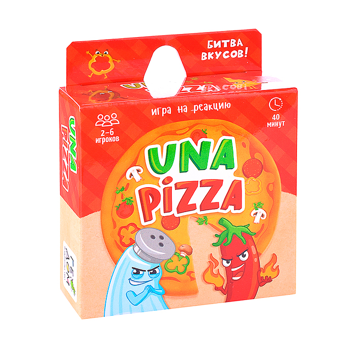 Игра карточная. Una pizza. 60 карточек. 8,2х8,2 см. 