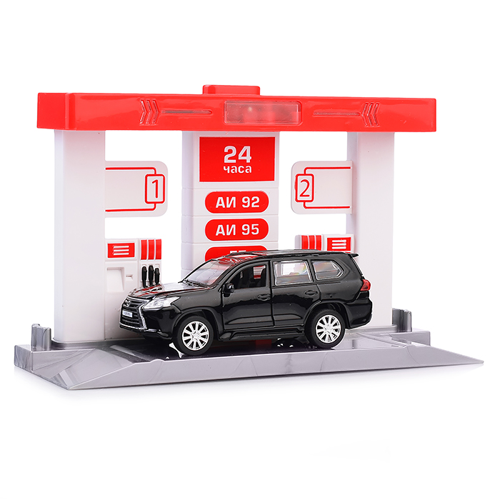 Фото к товару Автозаправочная станция lexus lx, 21 см.,(свет-звук) в коробке Автозаправочная станция lexus lx, 21 см.,(свет-звук) в коробке
