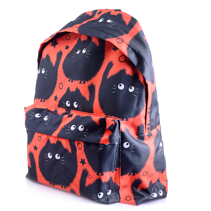 Рюкзак мягкий Коты-пушистики, 1 отделение, на молнии с двумя бегунками, большой карман на молн