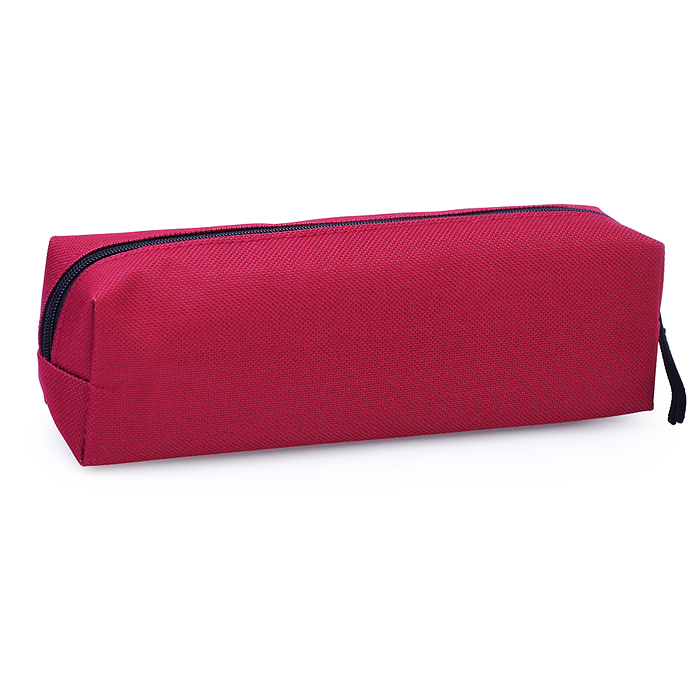 Пенал "Red" 21x6x4 см, прямоугольный для 30 предметов, текстильный, на молнии, с каучуковой