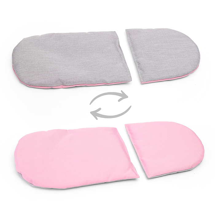 Коляска-люлька 9369 для кукол, металлическая, с корзиной, цвет серо-розовый