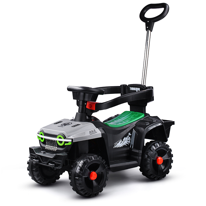 Электромобиль U014101Y "Яркий старт" с родительской ручкой, на аккумуляторе, серый 