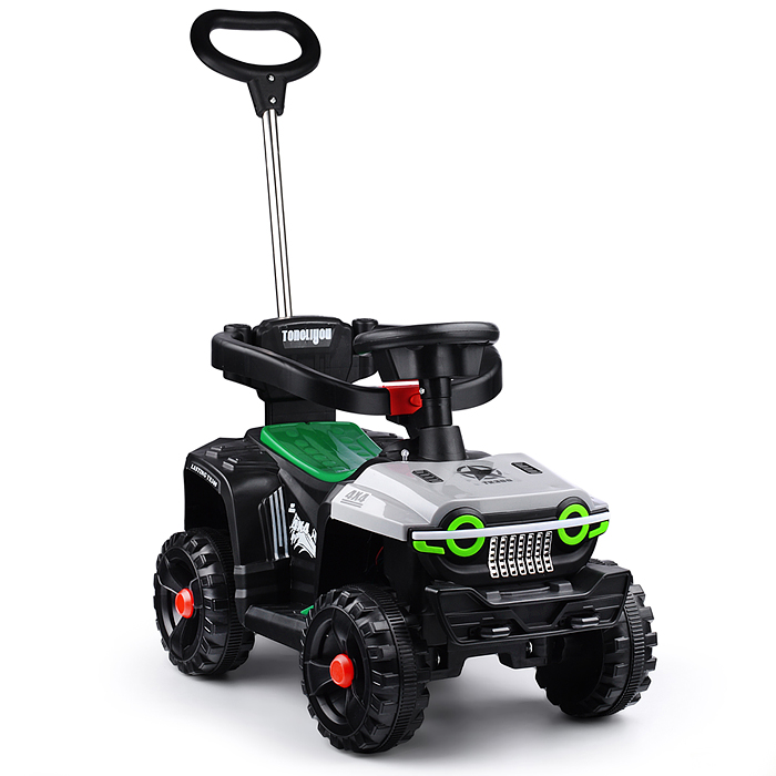 Электромобиль U014101Y "Яркий старт" с родительской ручкой, на аккумуляторе, серый 