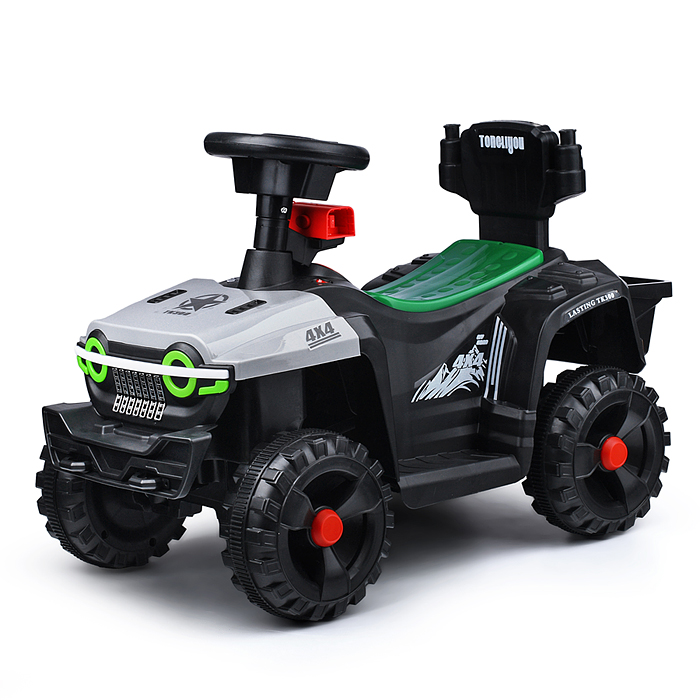 Электромобиль U014101Y "Яркий старт" с родительской ручкой, на аккумуляторе, серый 