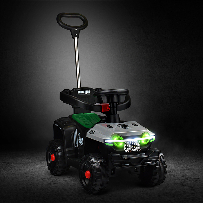 Электромобиль U014101Y "Яркий старт" с родительской ручкой, на аккумуляторе, серый 