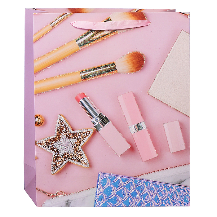 Пакет подарочный 00-4293 "Make up" 26x10x32 см, 3D