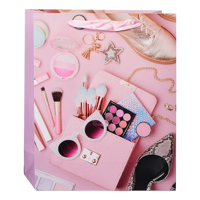 Пакет подарочный 00-4293 "Make up" 26x10x32 см, 3D