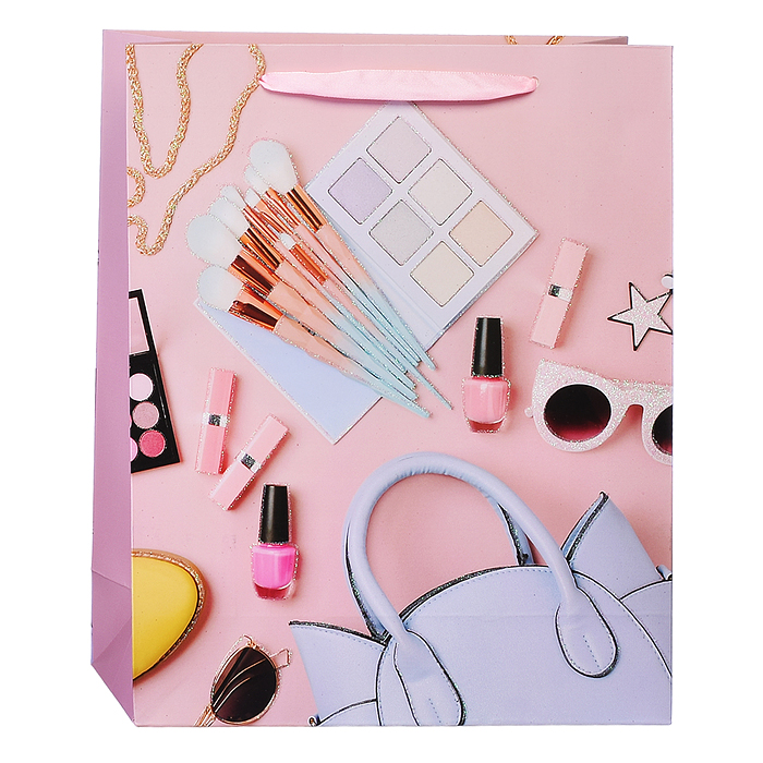 Пакет подарочный 00-4293 "Make up" 26x10x32 см, 3D