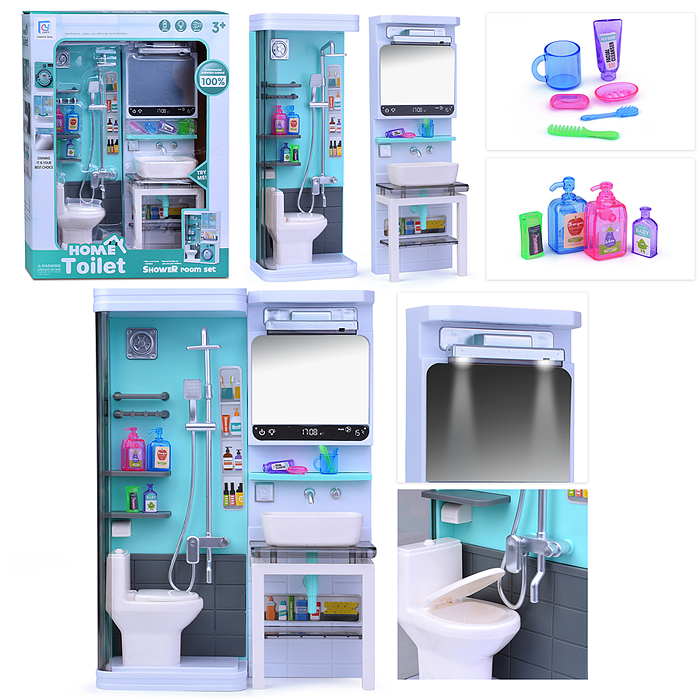 Набор мебели для кукол 818-354 "Туалетная комната-2" на батарейках, в коробке