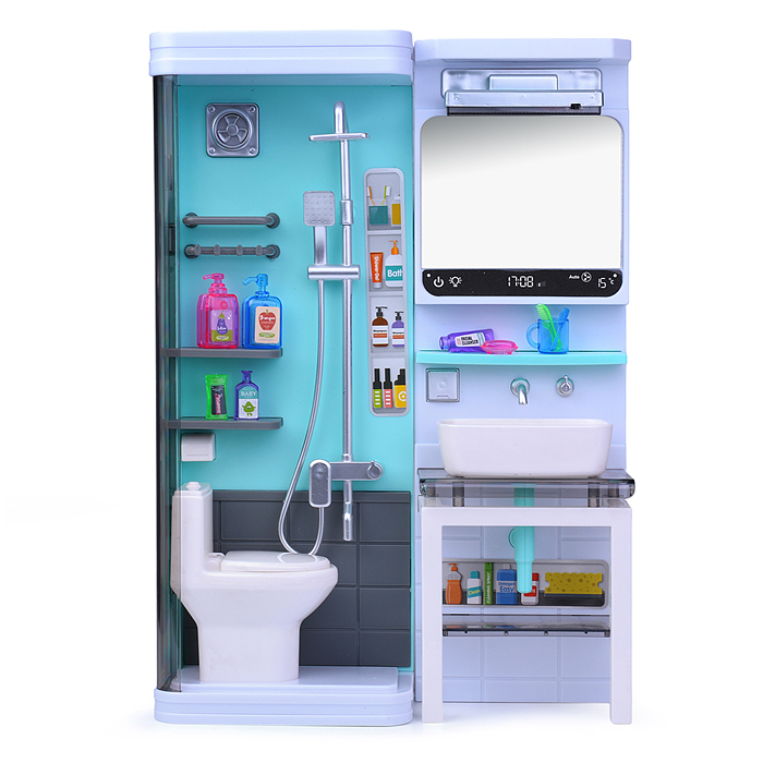 Набор мебели для кукол 818-354 "Туалетная комната-2" на батарейках, в коробке