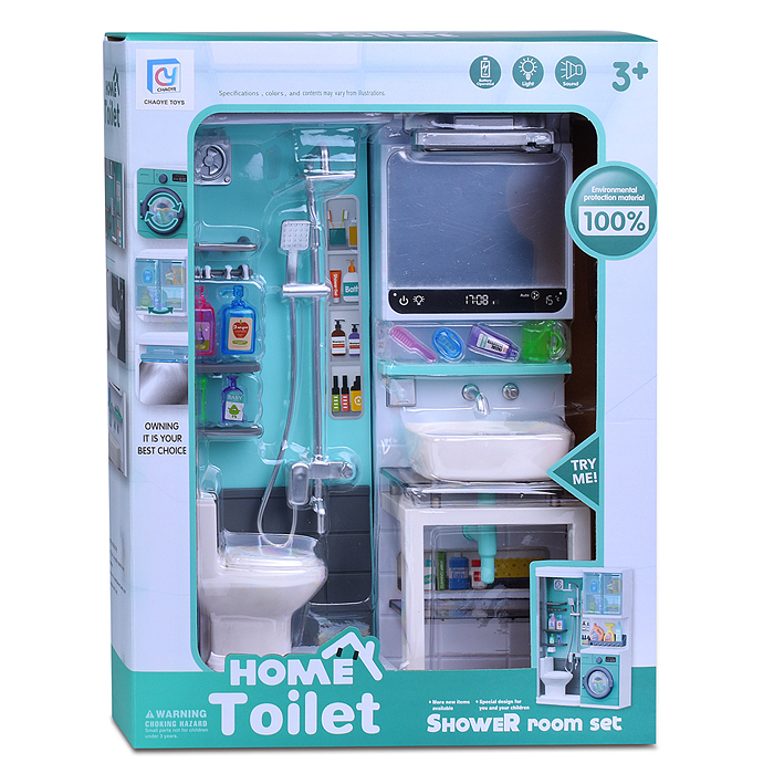 Набор мебели для кукол 818-354 "Туалетная комната-2" на батарейках, в коробке