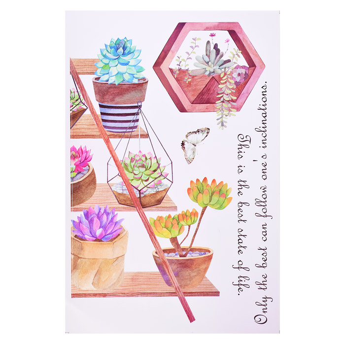 Интерьерная наклейка "Флористика" 60x90 см, ПВХ, в пластиковом пакете с блистерным подвесом