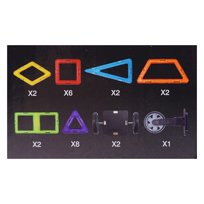 Конструктор магнитный 2474 "Цветные магниты" 25 дет., в коробке