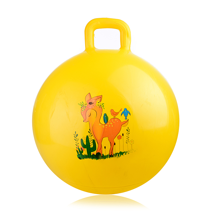 Мяч с ручкой 55см 00-0680 "В мире животных" (цвет в ассортименте)