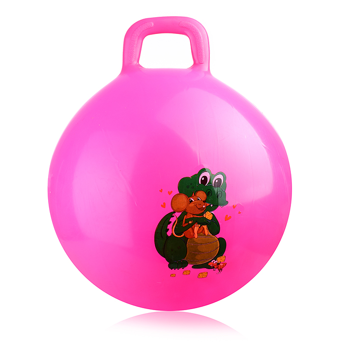 Мяч с ручкой 55см 00-0680 "В мире животных" (цвет в ассортименте)