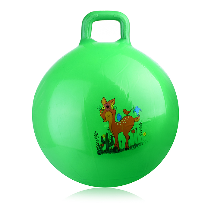 Мяч с ручкой 55см 00-0680 "В мире животных" (цвет в ассортименте)