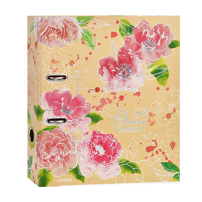 Папка с арочным механизмом "Bloom Garden" A4 75 мм картонная разобранная, крафт бумага, цве