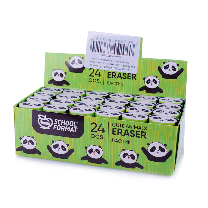 Фото к товару Ластик "CUTE ANIMALS" резина 50х26х16 мм прямоугольная ассорти мягкий карт. держатель инд Ластик "CUTE ANIMALS" резина 50х26х16 мм прямоугольная ассорти мягкий карт. держатель инд