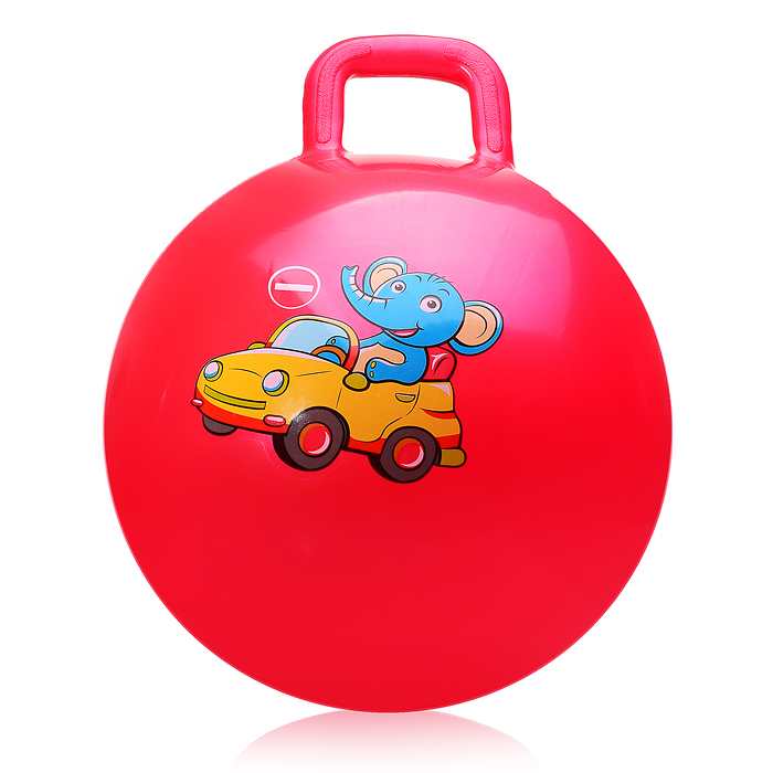 Мяч с ручкой 45см 00-0656 "Звери водители" (цвет в ассортименте)