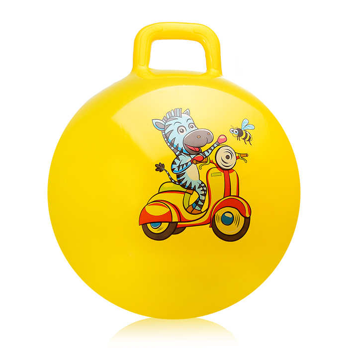 Мяч с ручкой 45см 00-0656 "Звери водители" (цвет в ассортименте)