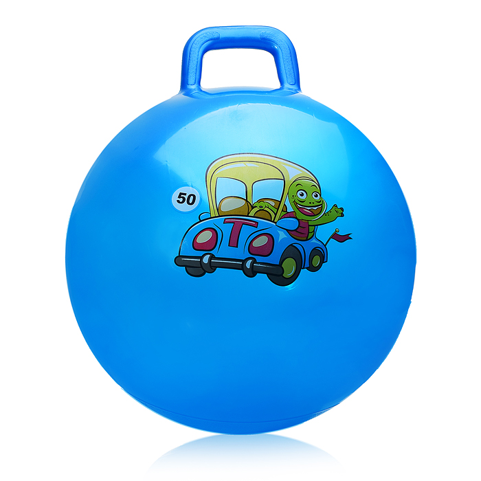Мяч с ручкой 45см 00-0656 "Звери водители" (цвет в ассортименте)