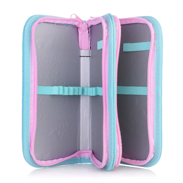 Пенал двухсекционный большой печать на фольге "Милашка и единорог"