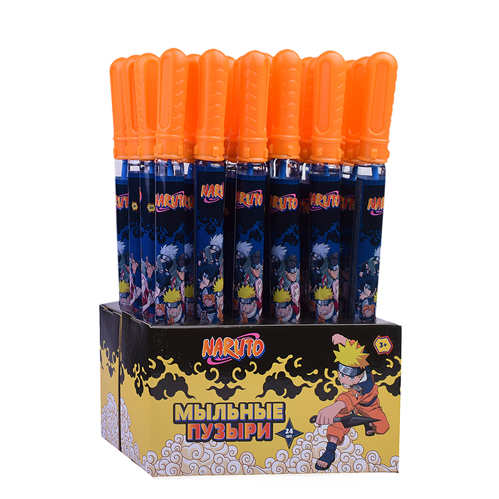 Фото к товару Мыльные пузыри "Наруто" колба в термоплёнке, 120 мл., 24 шт в д/б Мыльные пузыри "Наруто" колба в термоплёнке, 120 мл., 24 шт в д/б