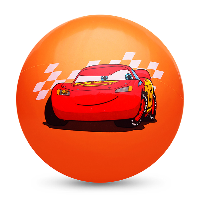 Фото к товару Мяч пвх 23 см "Тачки" с наклейкой, в сетке Мяч пвх 23 см "Тачки" с наклейкой, в сетке