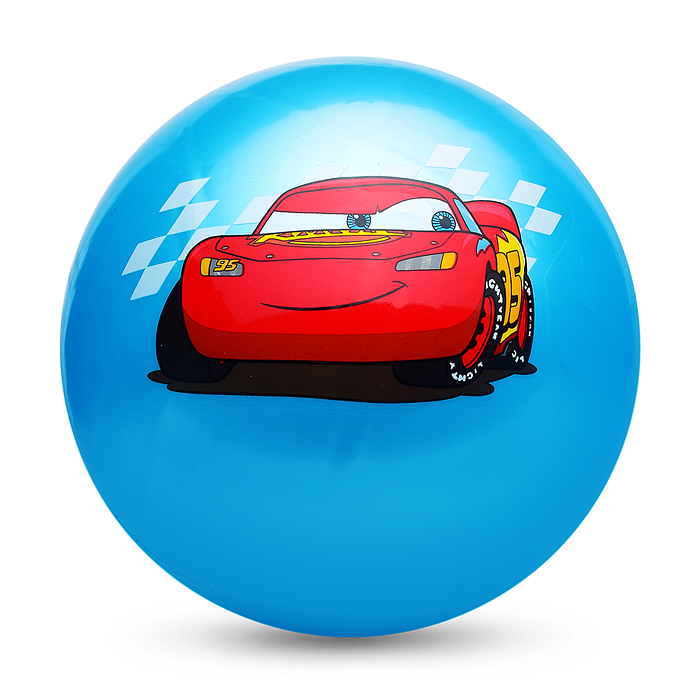 Фото к товару Мяч пвх 23 см "Тачки" с наклейкой, в сетке Мяч пвх 23 см "Тачки" с наклейкой, в сетке