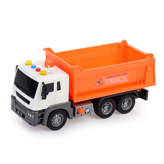 Машина JS101B "Самосвал" 1:16 (свет, звук) в коробке (цвет оранжевый)