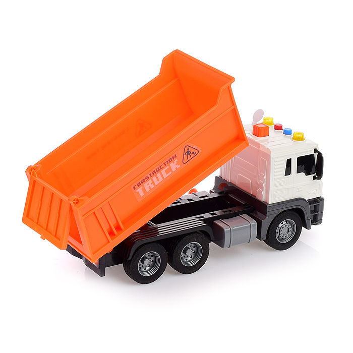 Машина JS101B "Самосвал" 1:16 (свет, звук) в коробке (цвет оранжевый)