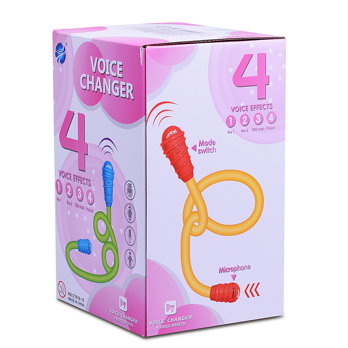 Микрофон 619-10 гибкий, цветной, на батарейках, в коробке