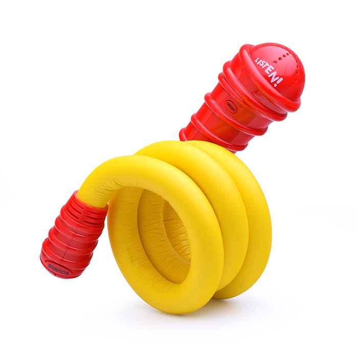 Микрофон 619-10 гибкий, цветной, на батарейках, в коробке