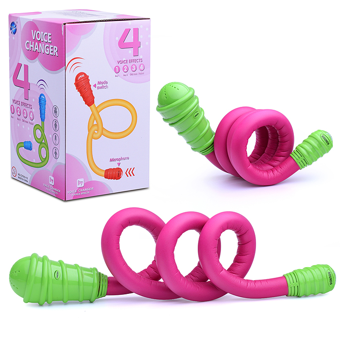 Микрофон 619-10 гибкий, цветной, на батарейках, в коробке