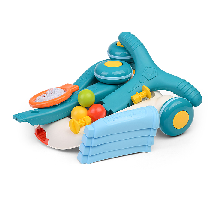 Игровой центр-Каталка HE0828 "Вместе весело" голубой, на батарейках, в коробке