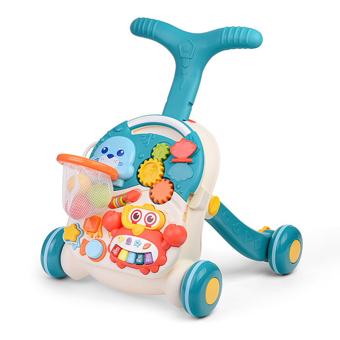 Игровой центр-Каталка HE0828 "Вместе весело" голубой, на батарейках, в коробке