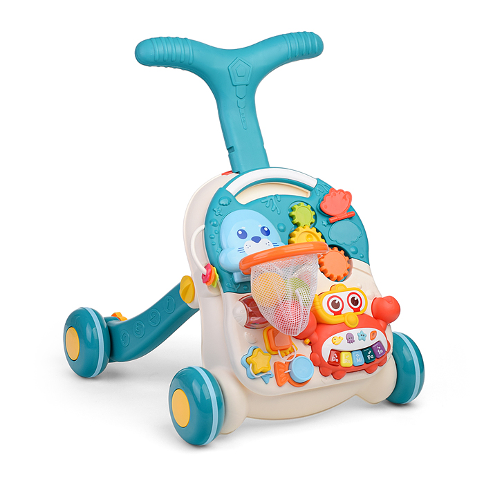 Игровой центр-Каталка HE0828 "Вместе весело" голубой, на батарейках, в коробке