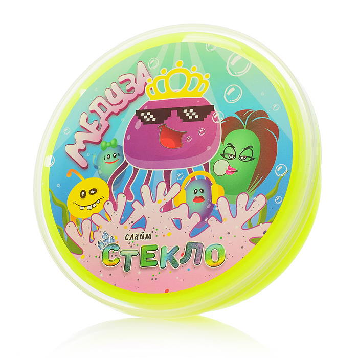 Фото к товару Слайм "Стекло" Медуза 100 гр Желтый Неон Слайм "Стекло" Медуза 100 гр Желтый Неон