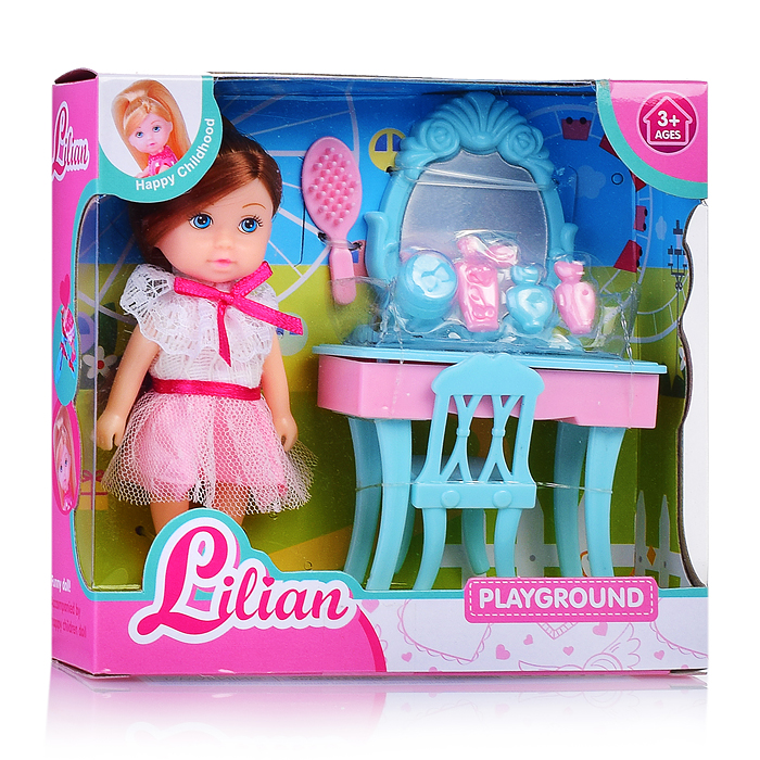 Кукла 86014 "Кристина с туалетный столиком" с аксессуарами, в коробке