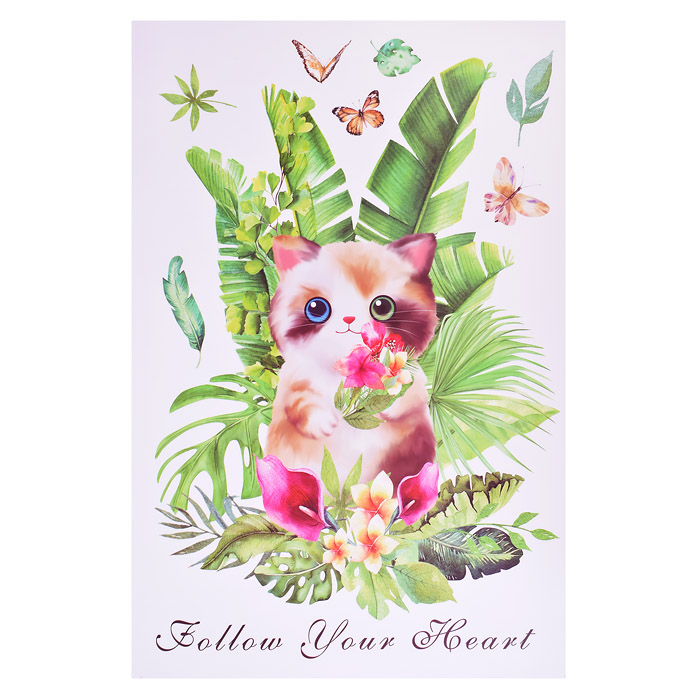 Фото к товару Интерьерная наклейка "Lovely cat" 60x90 см, ПВХ, в пластиковом пакете с блистерным подвесом Интерьерная наклейка "Lovely cat" 60x90 см, ПВХ, в пластиковом пакете с блистерным подвесом