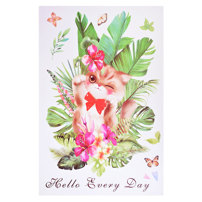 Фото к товару Интерьерная наклейка "Lovely cat" 60x90 см, ПВХ, в пластиковом пакете с блистерным подвесом Интерьерная наклейка "Lovely cat" 60x90 см, ПВХ, в пластиковом пакете с блистерным подвесом