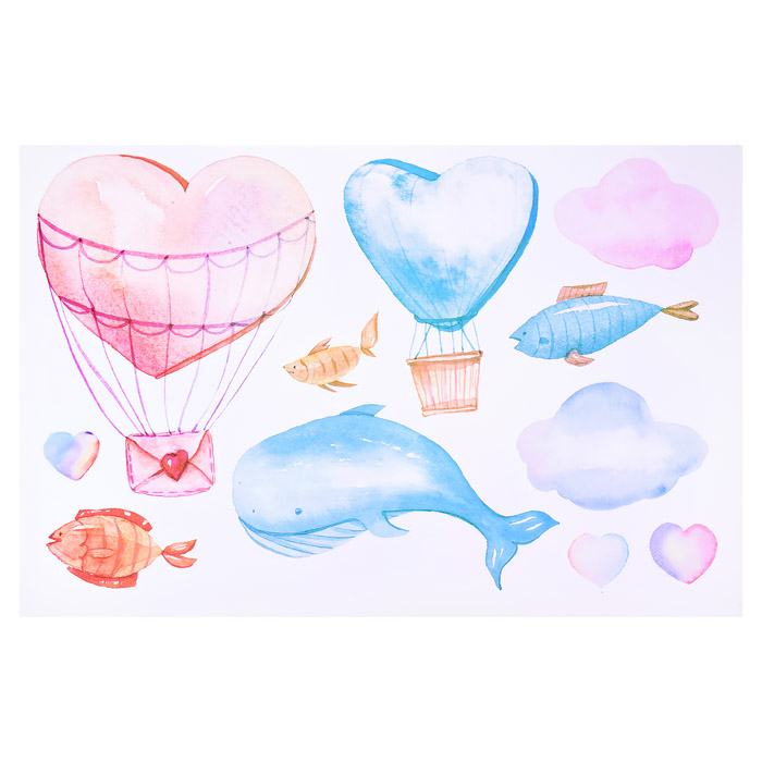 Интерьерная наклейка "Love in the Air" 60x90 см, ПВХ, в пластиковом пакете с блистерным под